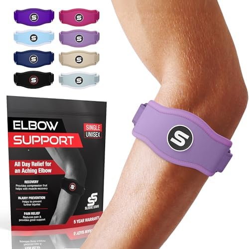 Sleeve Stars Tennis Elbow Brace Men & Women, 9"-23" (Pair/Light Purple)