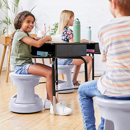 ECR4Kids Active Storage Wobble Stool, 15in Seat Height, Childrens Furniture, Light Grey