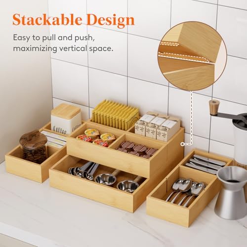 Lifewit Drawer Organizer 15 Pack(33 Grid) with 18 Inserts