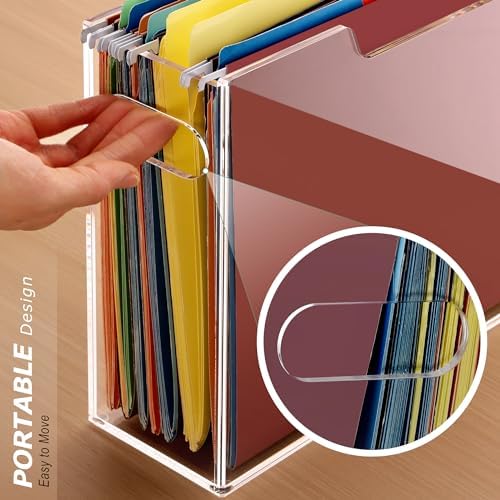 Acrylic File Folder Organizer, Letter Size Hanging File Organizer