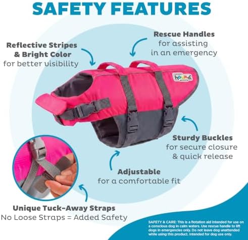 Outward Hound Granby Splash Dog Life Jacket, Life Vest, Pink, Large