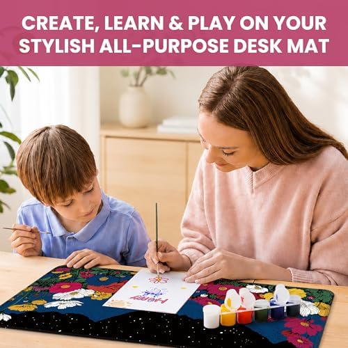 Aesthetic Desk Mat, Cute Girly Floral Desk Pad Protector for Work & Decor, 31.5" x 11.8", Pretty Non-Slip Extended Mouse Pad for Office or Home