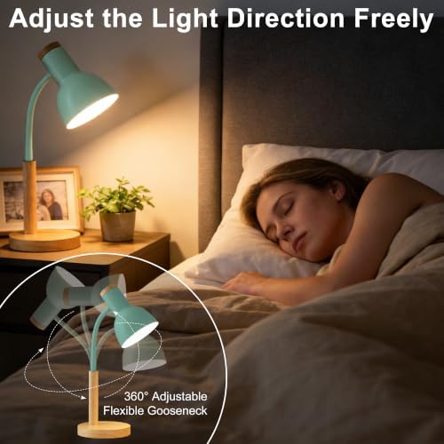 WLHONG LED Desk Lamp, Modern Table Lamps, Eye-Caring Study Lamp, Green