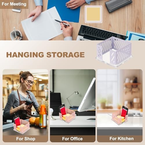 PATIKIL Sticky Note Holder, 4x4 Metal Note Dispenser for Classroom Home Office Desk Organizers Accessories Supplies, Purple