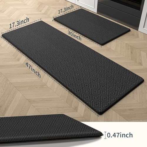 Kitchen Mat 2PCS Kitchen Rugs Cushioned Anti-Fatigue Rug Standing Desk Mat