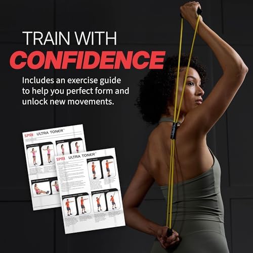 SPRI Ultra Toner Figure 8 Resistance Band with Padded Handles Great for Stretch, Exercise, Fitness Training, Yoga, Resistance Weights, Therapy, Gym or Home Workout Equipment.