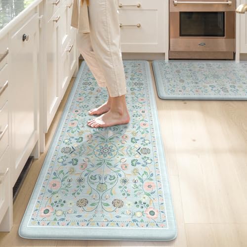 KIMODE Anti Fatigue Kitchen Mats for Floor,Cushioned Kitchen Rugs Sets of 2