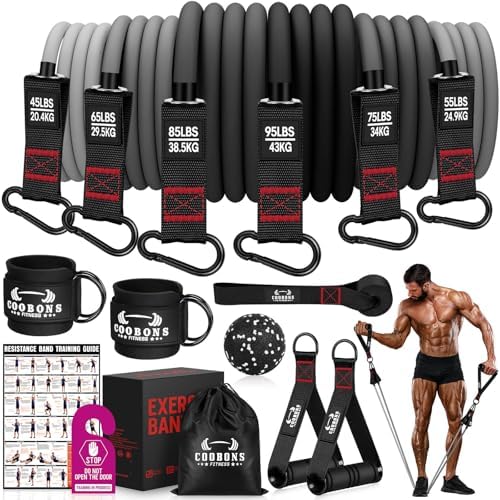 Heavy Resistance Bands for Working Out, 300LBS Exercise Bands with Handles