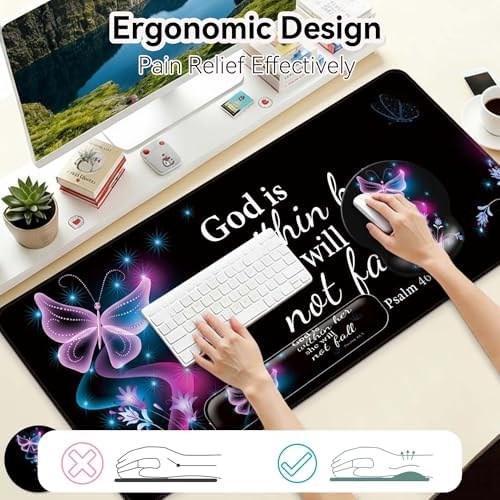 Desk Mat Set Keyboard and Mouse Pad with Wrist Rest Support