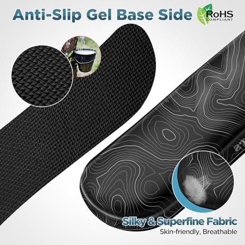 Gimars Enlarge Silky and Superfine Fabric Gel Memory Foam Keyboard Wrist Rest Set, Ergonomic Keyboard Mouse Wrist Support for Typing Pain Relief, Comfort for Office, Gaming, Computer-Map Pattern