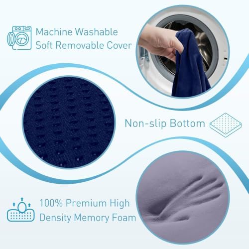 BlissTrends Extra Thick Seat Cushion for Office Chair & Car Seat, Blue