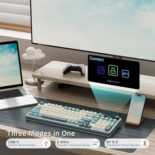 RK ROYAL KLUDGE S98 Wireless Mechanical Keyboard with Smart Display & Knob
