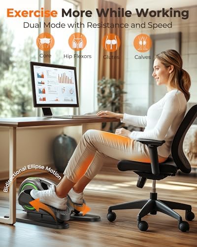 YOSUDA Under Desk Elliptical Machine, Leg Exerciser for Home Office Use