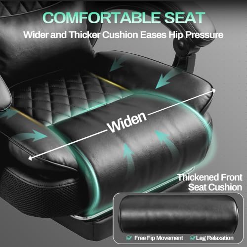 Realbear Big & Tall 6-Point Massage Office Chair with Footrest