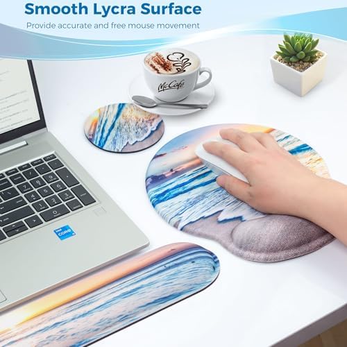 Mouse Pad and Keyboard Wrist Rest Support,Ergonomic Mouse Pad Set