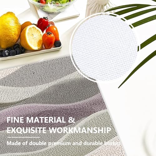 Monochromatic Abstract Linen Placemats, Halftone Effect Minimalist Art Table Mats for Table Washable Heat Insulation Thick Dining Mat, Indoor/Outdoor 12X18 in 4 Pcs