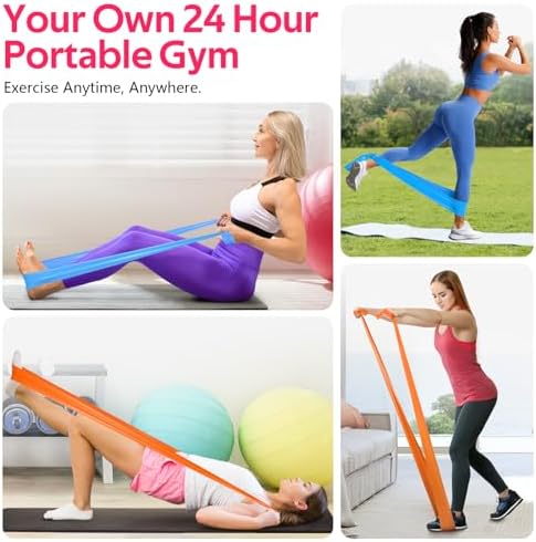 Resistance Bands Set, Exercise Bands for Physical Therapy, Pilates, Yoga