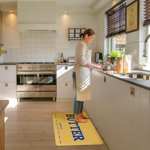 MSJGA Butter Rug Kitchen Rugs Floor Cushioned Anti-Fatigue Mat 17.3"x28"
