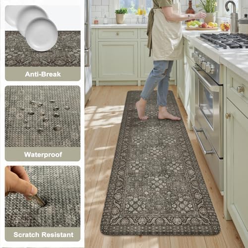 KIMODE Anti Fatigue Mats for Kitchen Floor, Farmhouse Kitchen Runner Rugs