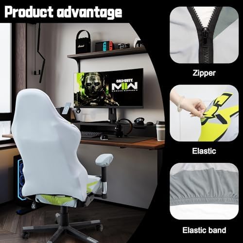 Gaming Chair Covers,Stretchable Computer Chair Cover,Ergonomic Office Chair Cover,for Anti Cat Scratch Protection of Computer Gamer Chair Slipcovers,Racing Chair Covers (Only Covers,Player 6)