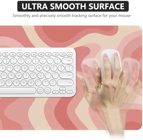 iCasso Desk Pad,Desk Matt for Desktop,Cute Mouse Pad,Pink Topographic