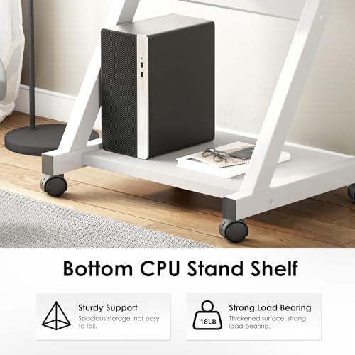 sogesfurniture Mobile Compact Computer Desk Cart for Small Spaces