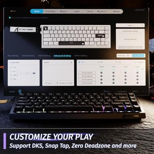 ATTACK SHARK X68 HE RT Mechanical Gaming Keyboard 60% Wired TKL-Black