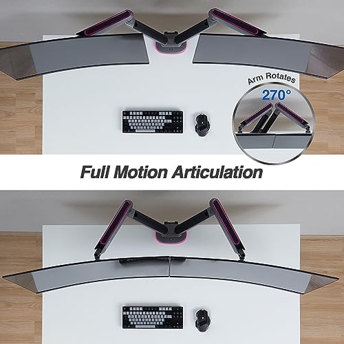 AVLT Dual 27”-43” RGB Gaming Monitor Arm Desk Mount -Dark Gray