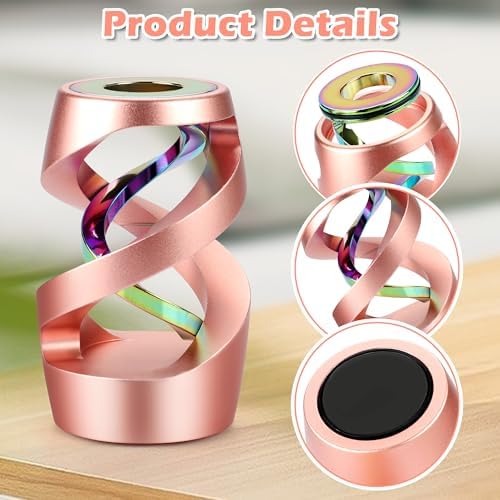 Kinetic Spinning Fidget Toy, ADHD Stress Relief Desk Decor Rose Gold