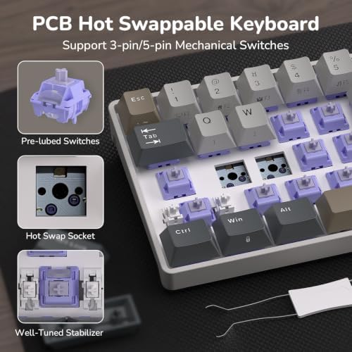 RK ROYAL KLUDGE RK68 65% RGB Wireless Mechanical Keyboard for Gaming, Work