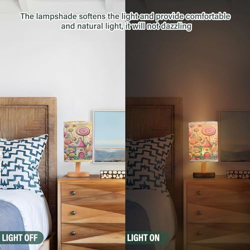 ALAZA Sweet Candy Lollipop Magic Decor Bedside Table Lamp with USB Port for Bedroom Nightstand Office Desk LED Bulb Included