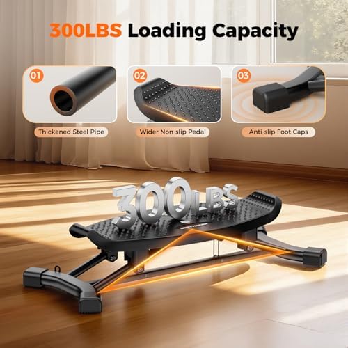Balance Board for Full Body Workout, Wobble Board with LCD Monitor & Resistance Bands, 300 lbs Capacity Portable Rocker Board for Home Gym, Cardio, Core & Leg Training