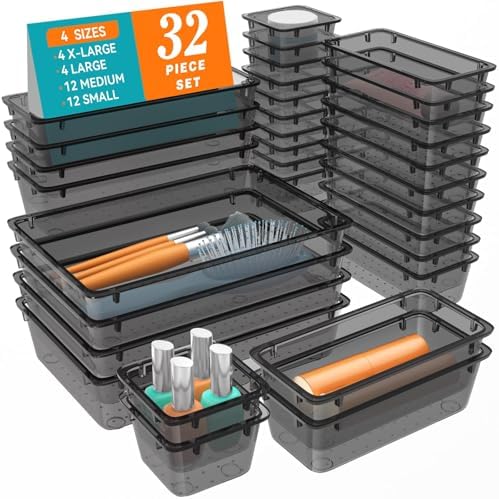 Drawer Organizer Set, Drawer Organization and Storage Containers, 32 PCS