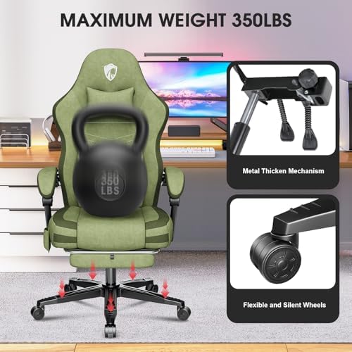 Fabric Gaming Chair, Ergonomic Computer Office Chair with Massage