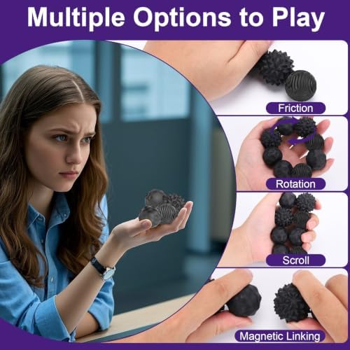 BUSOHA Silicone Magnetic Fidget Balls - 8 Pack Fidget Toys for Adult