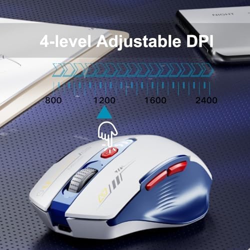 Uineer Bluetooth Mouse, Tri-Mode Wireless, Rechargeable, 3-Device Switch