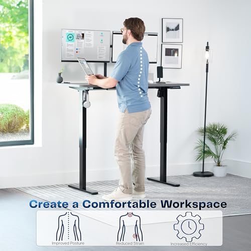 VIVO Dark Gray 55 x 28 in Standing Desk, DESK-KIT-1B55G