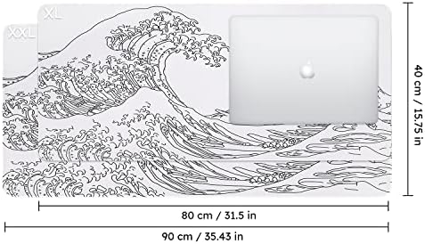iCasso White Mouse Pad, Extended Gaming Desk Pad 35.4x15.7 in