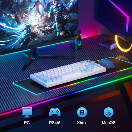 MageGee Mini 60% Gaming Keyboard, RGB Backlit Ultra-Compact Keyboard, TS68 Ergonomic Waterproof Mechanical Feeling Office Computer Keyboards for PC, MAC, PS4, Xbox ONE Gamer