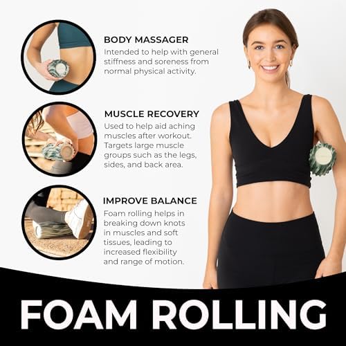 Oceanfoam Ripple Small Foam Roller for Physical Therapy (Hunter Marbled)