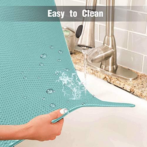 Kitchen Rug Anti-Fatigue Comfort Mat Non Slip Cushioned Comfort Standing Floor Mat Kitchen Mat for Kitchen, Gaming, Office,Standing Desk 18x30 Inch Teal