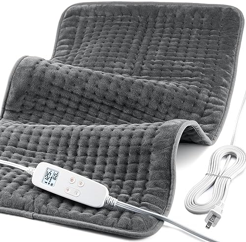 VAAGHANM Heating Pad: 33 x 17 inches Electric Heating Pad for Back - Extra Large Heat Pad for Shoulder/Neck/Knee/Arms - Upgraded 6 Timer & 6 Temperature Controller -Gift for Women