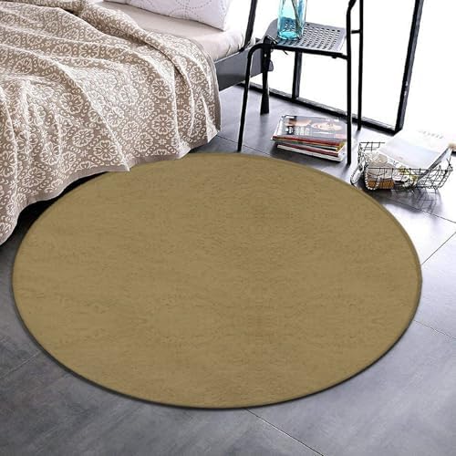 Large Round Area Rug Home Decor Modern Bathroom Rug Kitchen Office Circle Rug for Living Room Sofa Circle Cute Mat Brown, 60inch