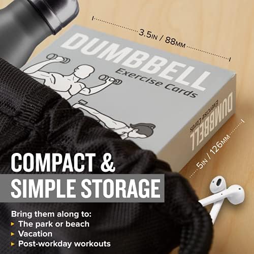 NewMe Fitness Dumbbell Workout Cards - 50 Card Exercise Deck