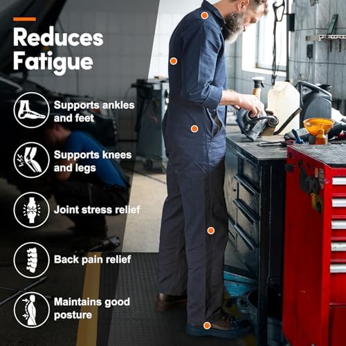 Anti Fatigue Mats Industrial 3' x 6' 15/16" Thick Ergonomic Standing Mat Commercial Heavy Duty Diamond Plate Shop Floor Mats Helps Relieve Back and Leg Soreness