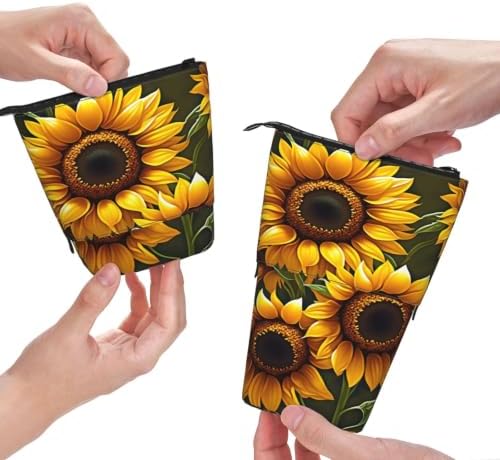 Sunflower Flowers Standing Pencil Case