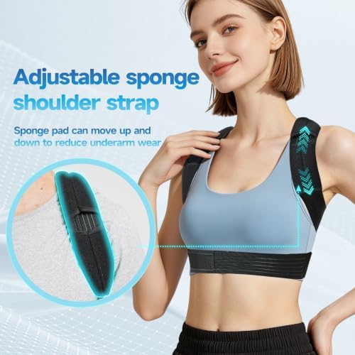 Breathable Back Brace Posture Corrector, Comfortable Adjustable Shoulder Support for Men Women, Pain-Free Underarm Design for Hunchback & Scoliosis Relief, Lumbar Spine Straightener,Invisible Under Clothes
