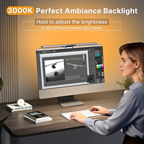 Syrinx LED Monitor Light Bar, 16.7" Computer Monitor Lamp with Backlight
