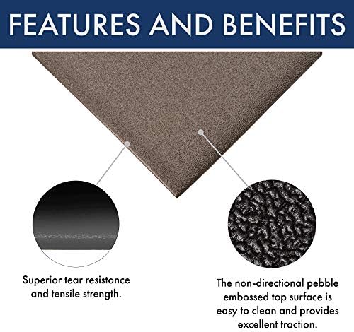 Notrax 415 Pebble Step Sof-Tred™ W/Dyna-Shield® Anti-Fatigue Safety Mat, for Home or Business 3' X 5' Black