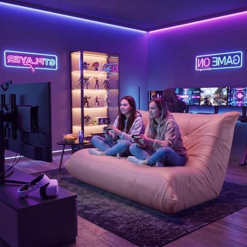 Homall Floor Gaming Chair Boneless Loveseat Couch, Ergonomic Floor Sofa Couch with Cup Holders, Leather Lazy Floor Lounger for Gaming, Reading, Relaxing, Watching TV (Pink)